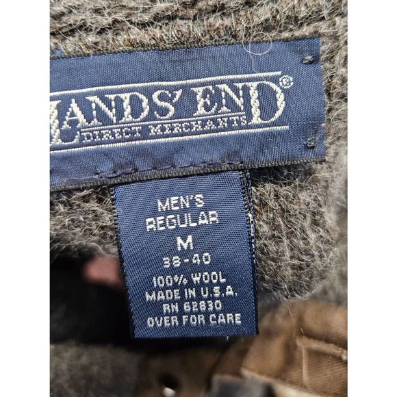 Lands End Taupe Wool Pullover size Medium Men's Fall Winter - Picture 6 of 8